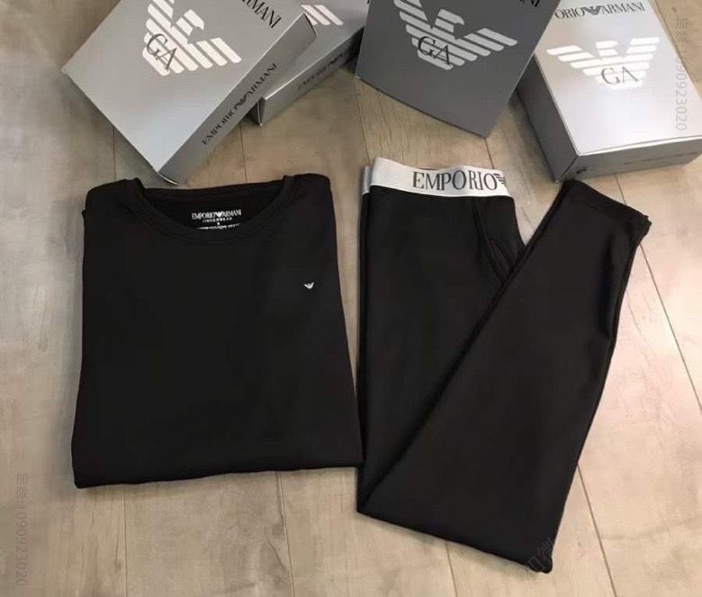 独‮定家‬制Armani奢‮品侈‬潮牌保暖秋衣时尚‮件两‬套轻薄绒