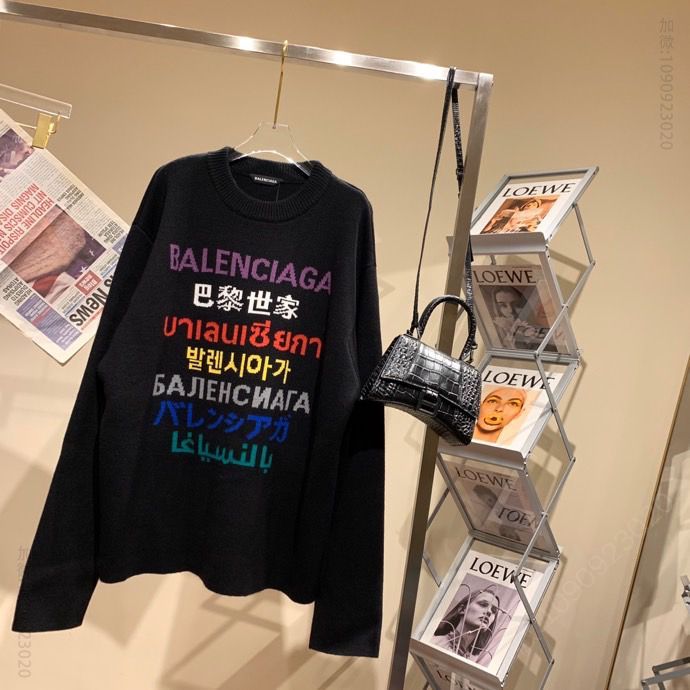 Balenciaga 20FW多国语言毛衣