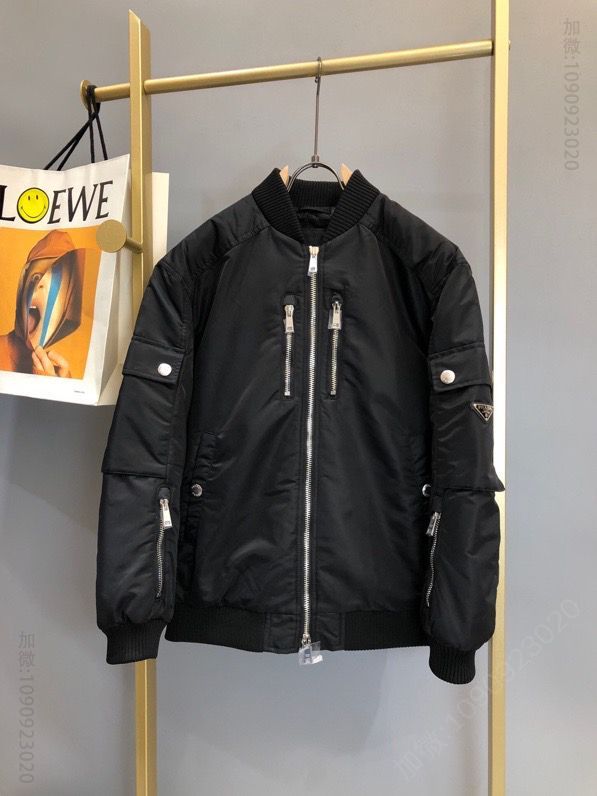 Prada 20秋冬季 贸易渠道牛货 男士机车羽绒外套