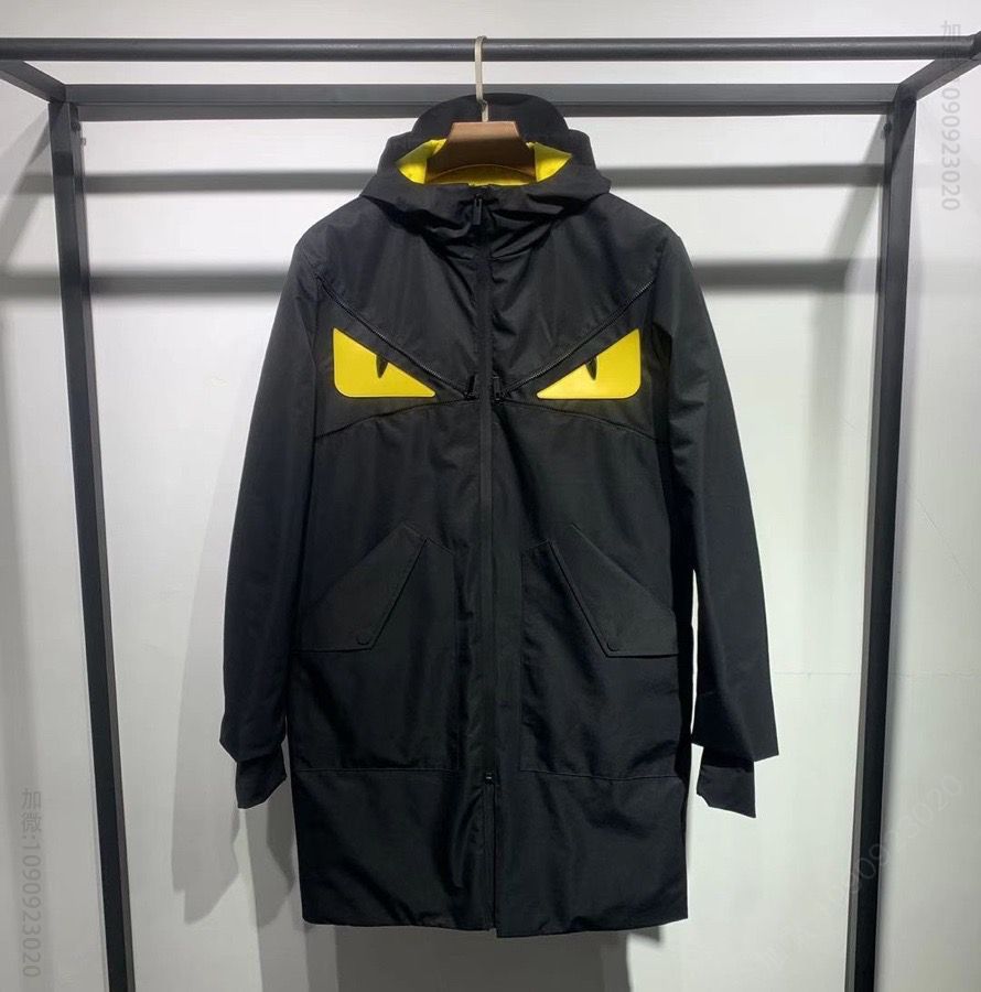 高端限量款小怪兽超级经典连帽中长款羽绒服