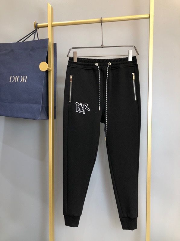 Dior 20秋冬系列 骷髅头蜜蜂章仔束口运动卫裤