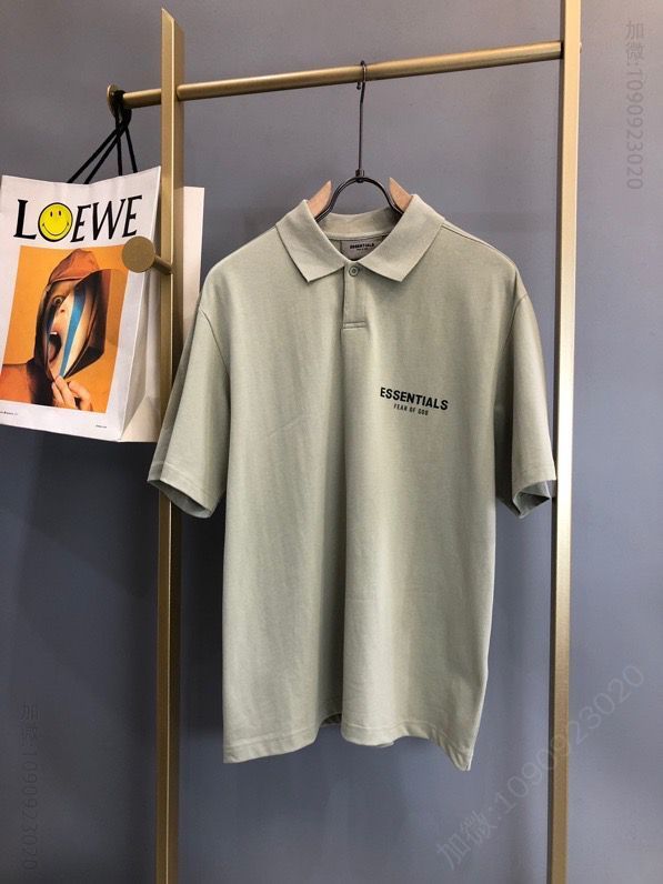 FEAR OF GOD ESSENTLALS 复线 3Ｍ反光字母FOG高街立领短袖