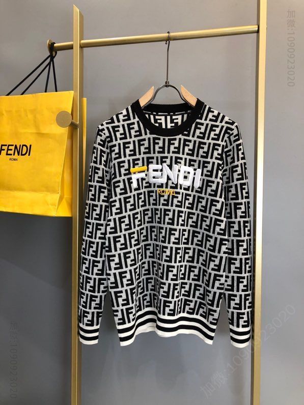 Fendi 20AW新款FD家族经典双F圆领羊毛衫