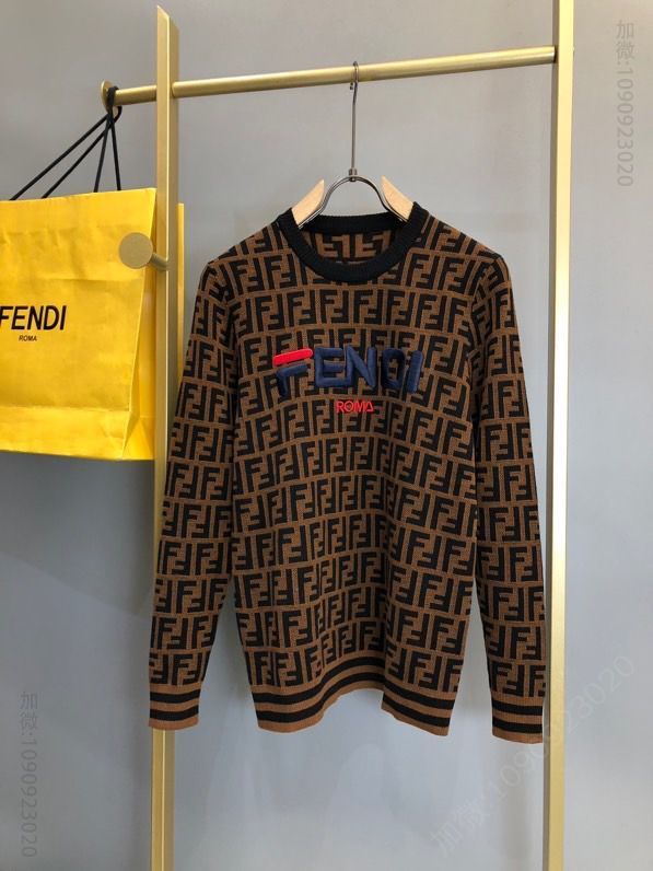 Fendi 20AW新款FD家族经典双F圆领羊毛衫