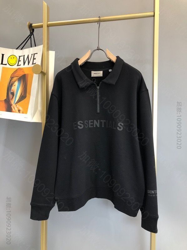 FOG 20FW 今年的Essentials秋冬最新拉链小立领套头卫衣