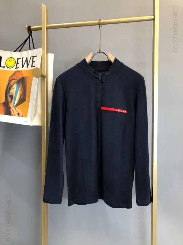PRADA 2023FW红标半拉链套头羊毛衫