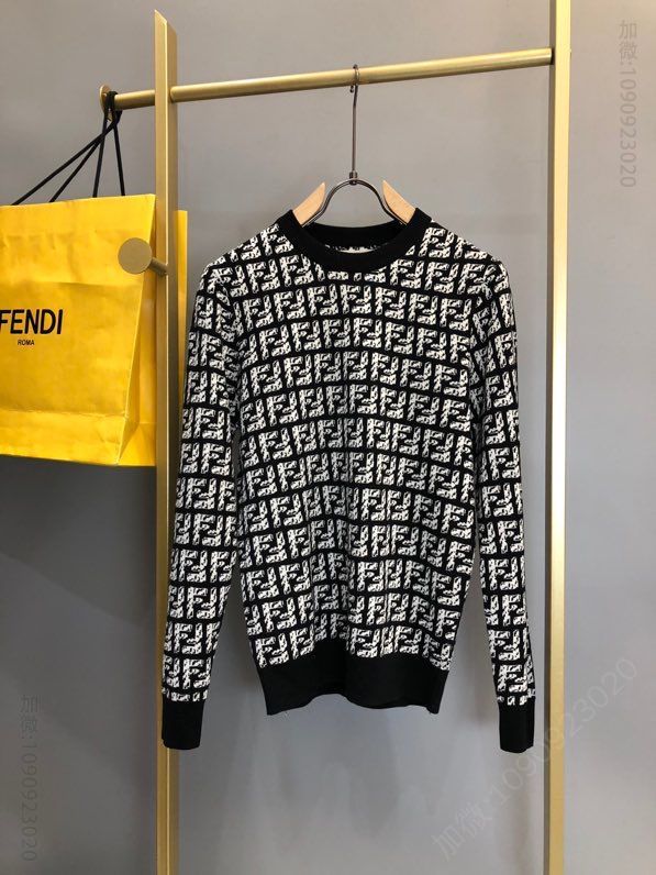 Fendi 20AW新款FD家族经典双F圆领羊毛衫