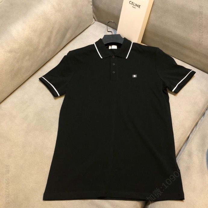 celine21珠地polo简约logo绣花短袖