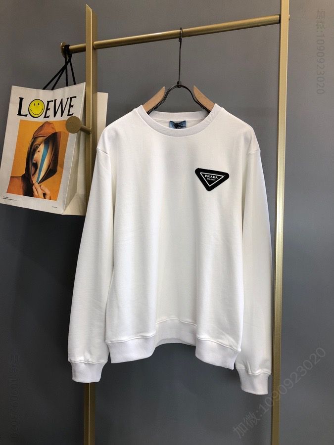 Prada 2023秋冬新款三角标圆领套头卫衣