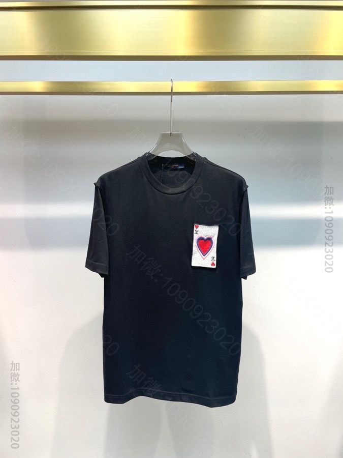 路易威登 LV男装短袖T恤 驴家2023新品男女情侣同款扑克牌系列短袖 高仿LV短袖T恤 