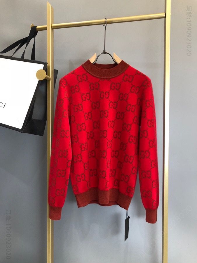 Gucci 双G logo圆领套头毛衣 2023FW新款针织衫
