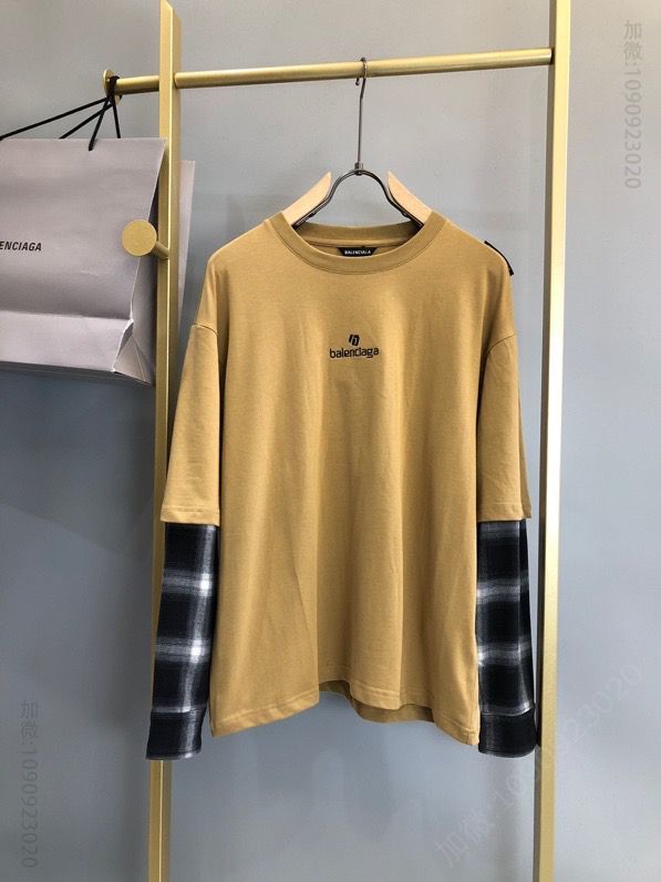 BALENCIGAG 2023FW假两件套长袖T恤