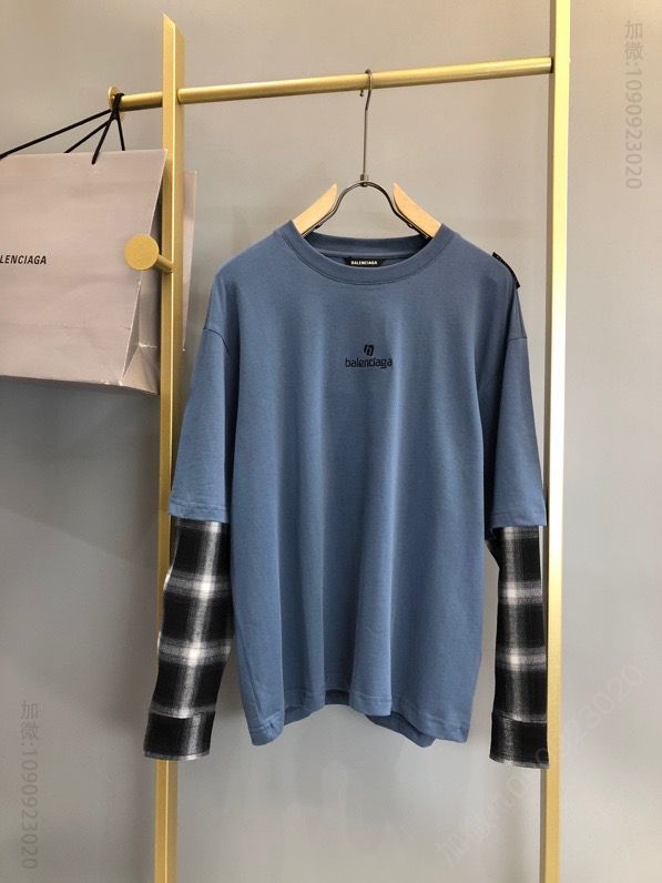 BALENCIGAG 2023FW假两件套长袖T恤