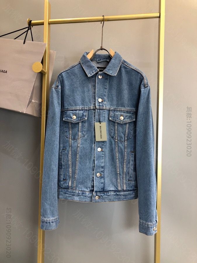 Balenciaga overzise多国语言装饰 牛仔夹克外套