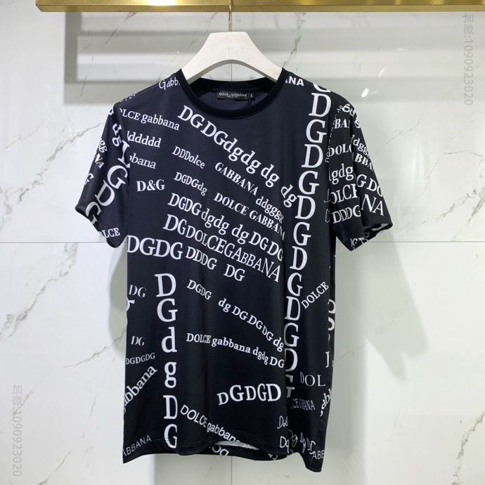 DG 21ss 春夏新款 满身不规则字母印花短袖