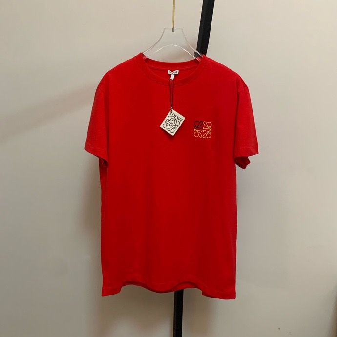 Loewe情侣款中国红T恤
