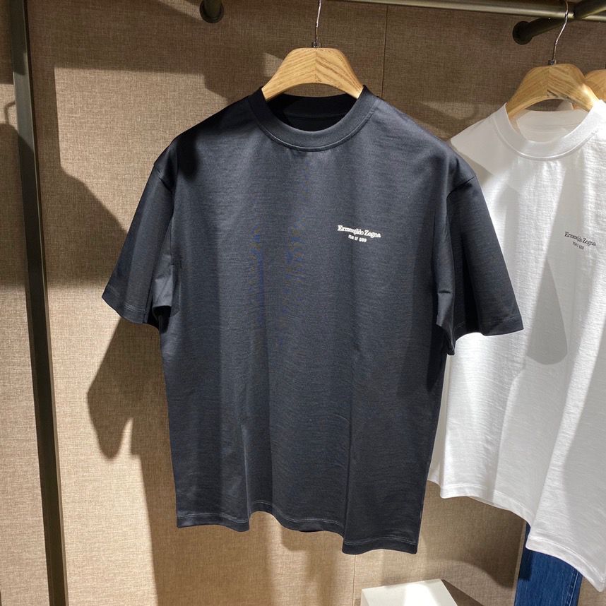 新款EZ杰尼亚+FOG联名秀款宽松版型logo印花厚料全棉短袖T恤