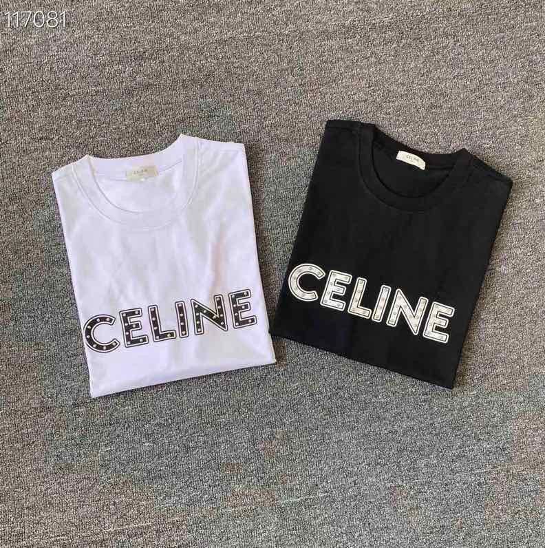 2023早春新款铆钉CELINE印花宽松T恤衫