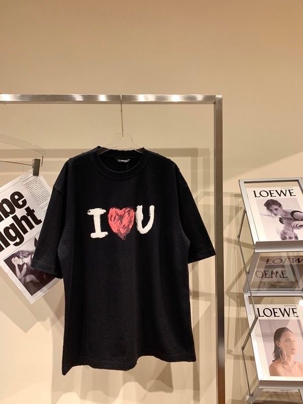 巴黎世家男装T恤 Balenciaga 21ss新款T恤I Love You图案 原单巴黎世家短袖T恤 