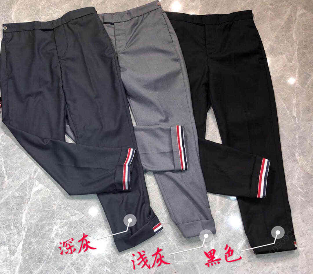 汤姆·布朗 TH0M BROWNE 百搭经典后织带修身九分西裤