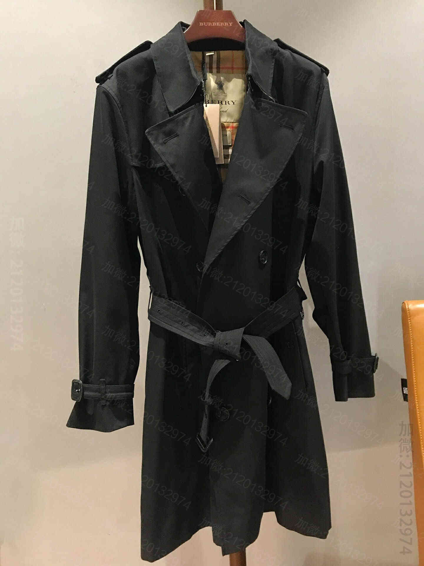 高仿巴宝莉男装外套 巴宝莉男装外套 BURBERRY巴宝莉40734811肯辛顿版型黑色 - Heritage Trench 风衣 高仿巴宝莉 