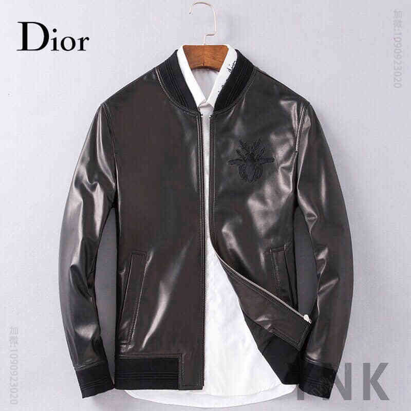 Dior 迪奥2023米兰走秀款男士绵羊皮真皮皮衣