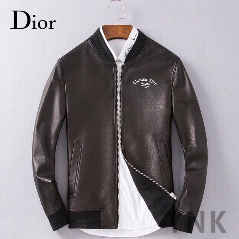 Dior 迪奥短款男士圆领系列真皮绵羊皮夹克皮衣