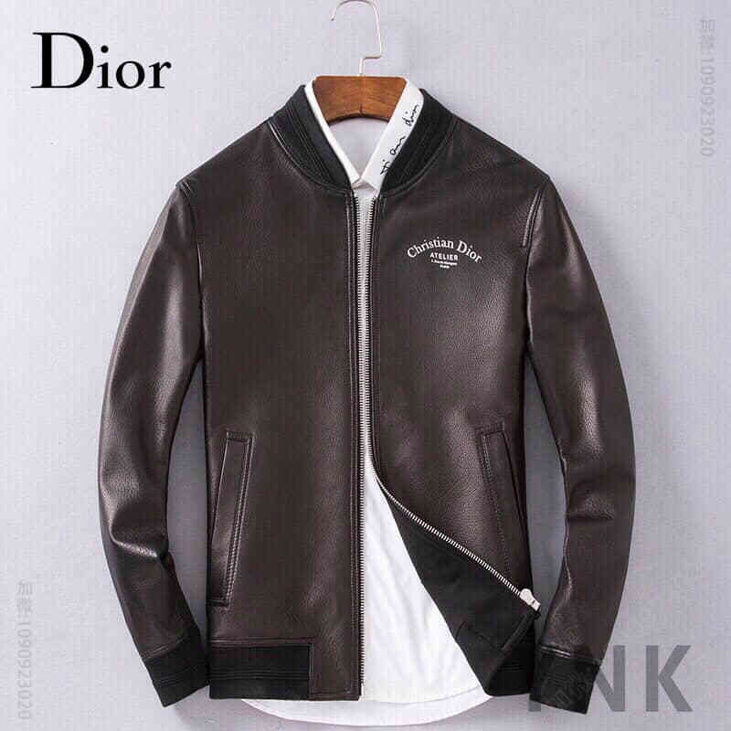 Dior 迪奥短款男士圆领系列真皮绵羊皮夹克皮衣