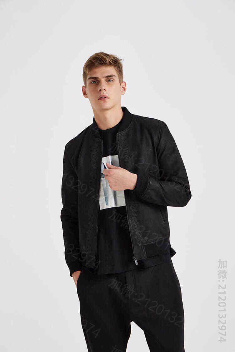 高仿爱马仕男装皮衣 爱马仕男装皮衣 爱马仕专柜男士羊巴克真皮皮衣 原单爱马仕皮衣 