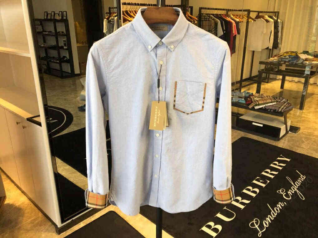 巴宝莉Burberry口袋格纹装饰衬衫