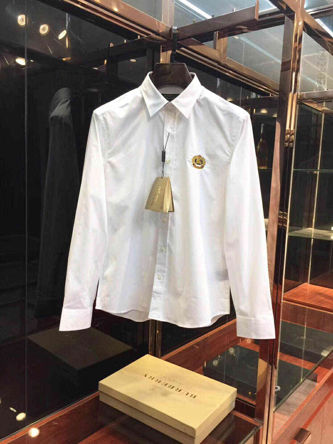 B家/博柏利纯色休闲商务长袖衬衫