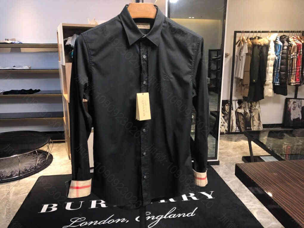 Burberry巴宝莉格纹拼接装饰弹力府绸衬衫衣