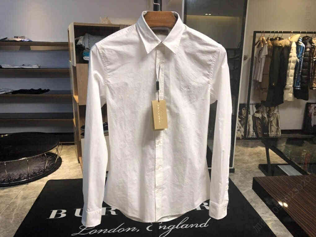 Burberry巴宝莉格纹拼接装饰弹力府绸衬衫衣