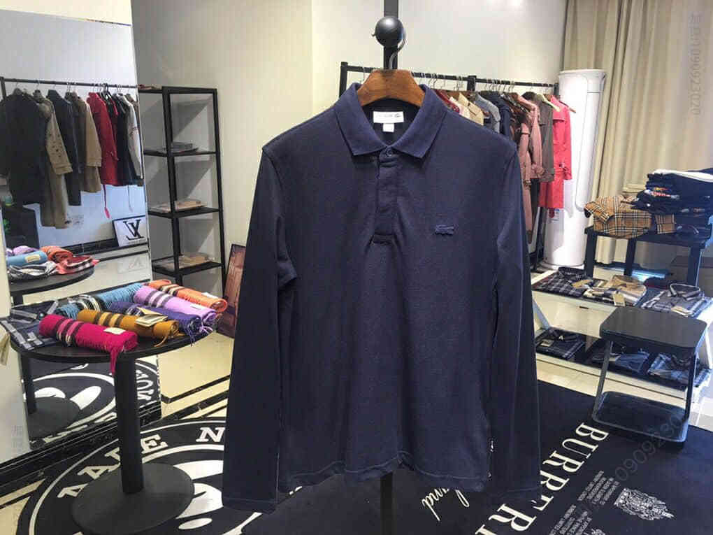 Lacoste新款隐藏暗扣长袖Polo衫