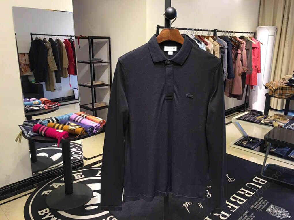 Lacoste新款隐藏暗扣长袖Polo衫