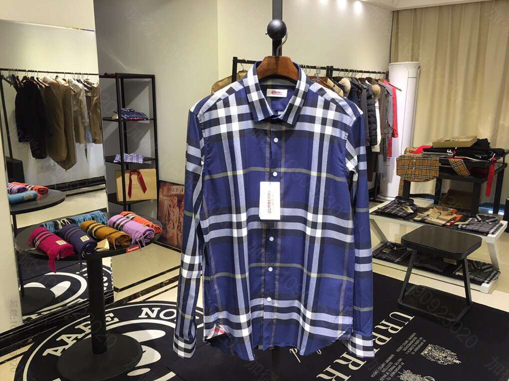 Burberry巴宝莉男款色织长袖衬衫
