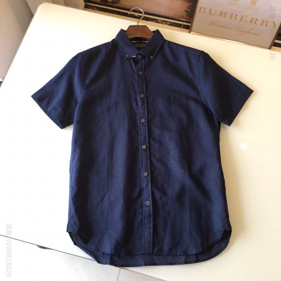 Burberry 男士经典短袖衬衫2023春夏新款