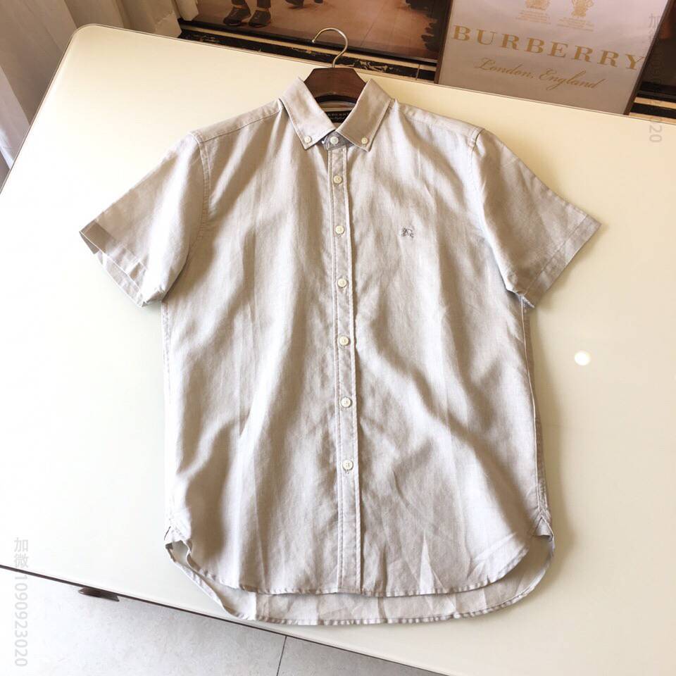 Burberry 男士经典短袖衬衫2023春夏新款