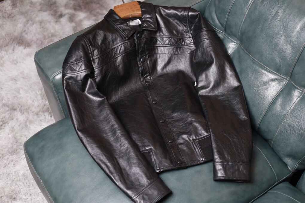 顶级版本圣罗兰 19年专柜新款真皮皮衣