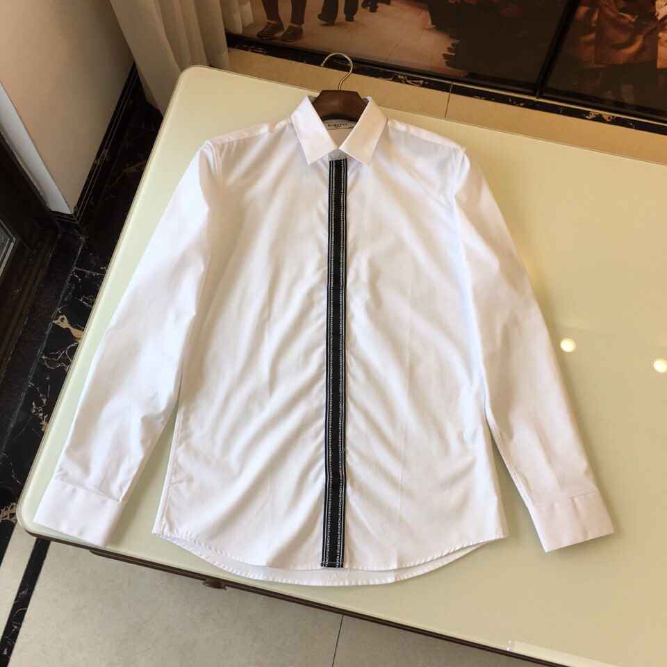 纪梵希男装衬衣 GVC、2023SS春夏最新发售。最新拼接拼色织带元素休闲衬衫 原单纪梵希长袖衬衣 