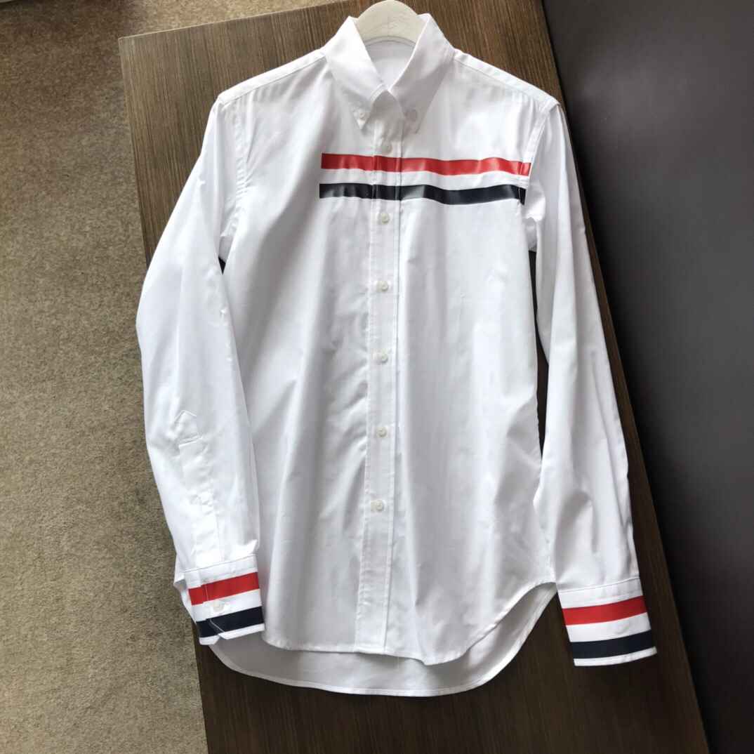 TB 2023SS秋‎季最新发售‎拼‎色拼接条纹元素休‎闲‎衬衫