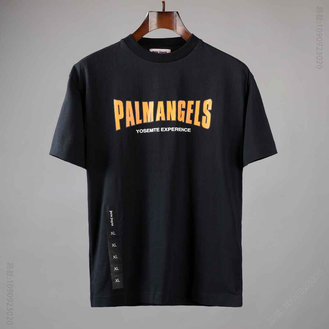 Palm Angels 黑色短‎THIGHEST男女同款短袖