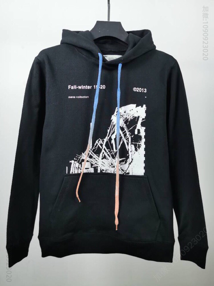 Off white19-20FW秋冬官网新款 吴亦凡同款‎ 前后废墟建筑‎图案 连帽卫衣