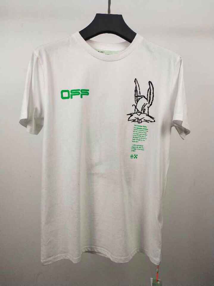 Off white2023春夏新‎款 兔八‎哥龅‎牙兔子 短袖T恤