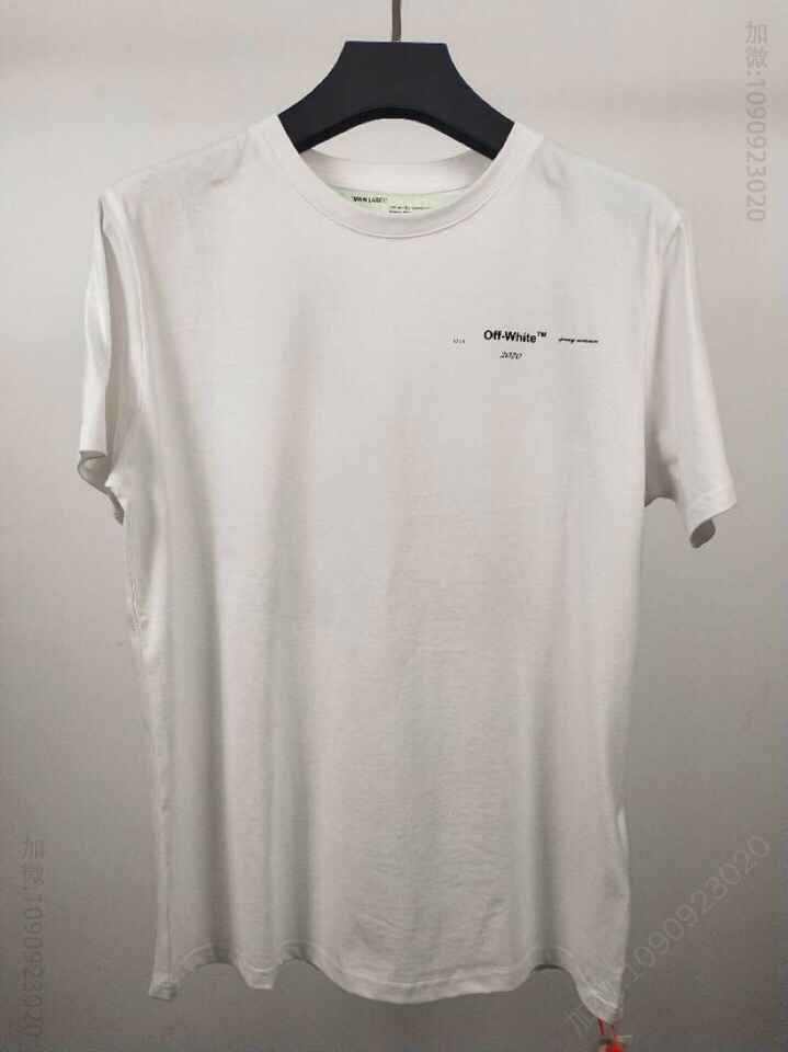 Off white2023春夏新‎款 珊‎瑚草后叉 短袖T恤‎