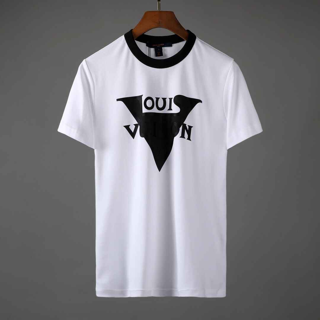 路易威登‎三‎角logo拼色短袖T恤‎