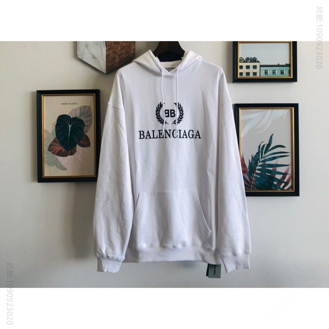 代购级别Blcg 巴黎世家 20 FW最新款早秋必爆的一款签名印花Logo连帽卫衣