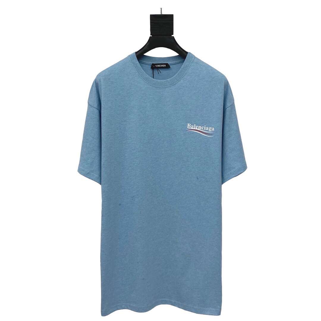 新品上市Blcg 2023ss 锁头短袖T恤淡水蓝配色