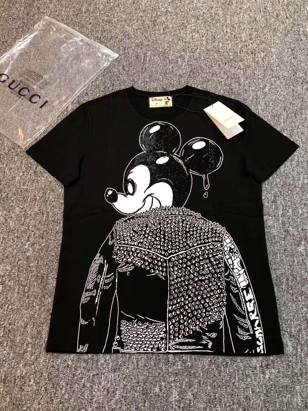GUCCI 2023 最火爆的发财 2023（鼠）你有 大货已到 数码印花加烫钻工艺短袖