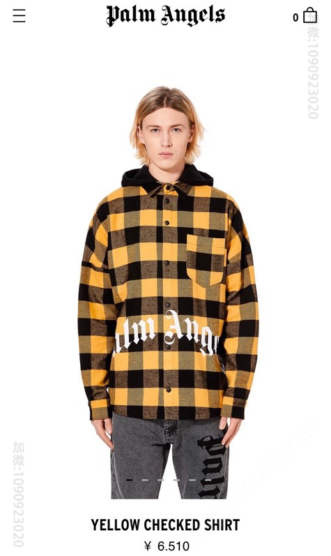 PALM ANGELS 19FW PURPLE CHECKED SHIRT ，超厚格纹外套